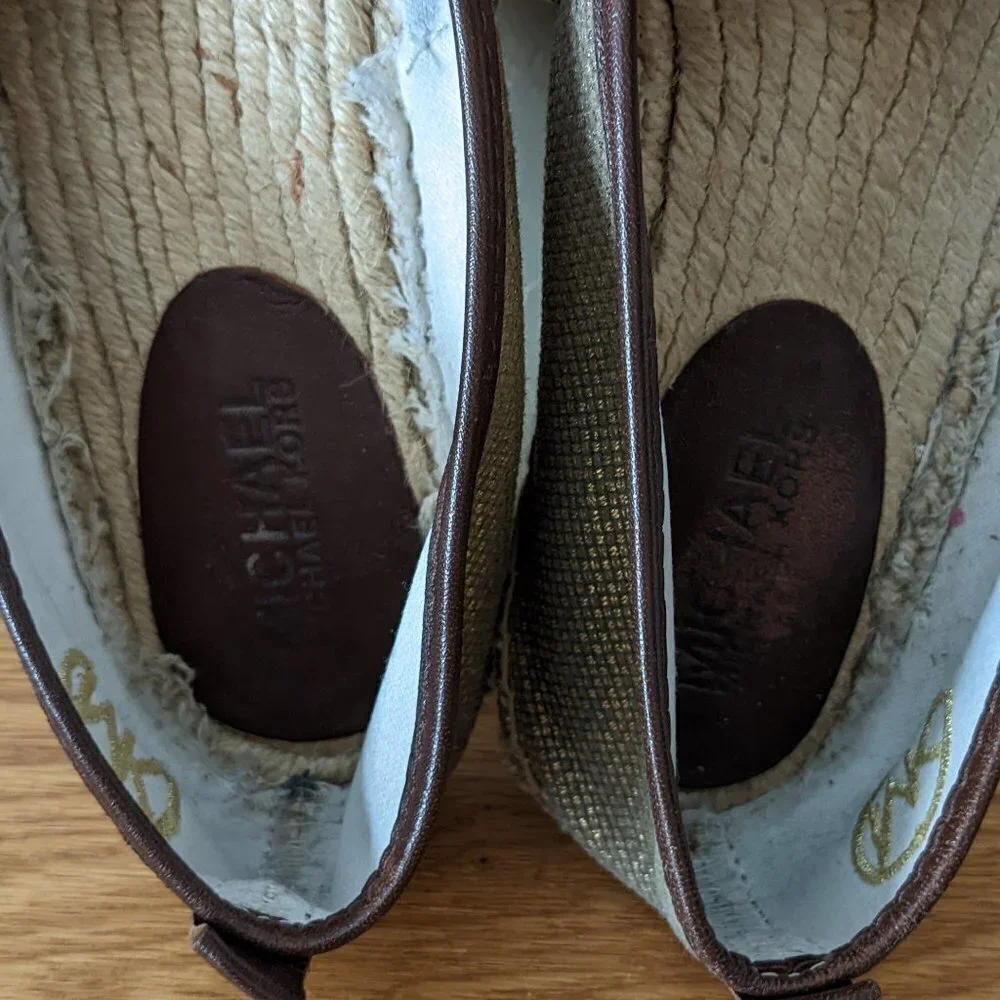 Michael by Michael Kors Espadrille Flats with Leather Trim